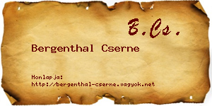 Bergenthal Cserne névjegykártya